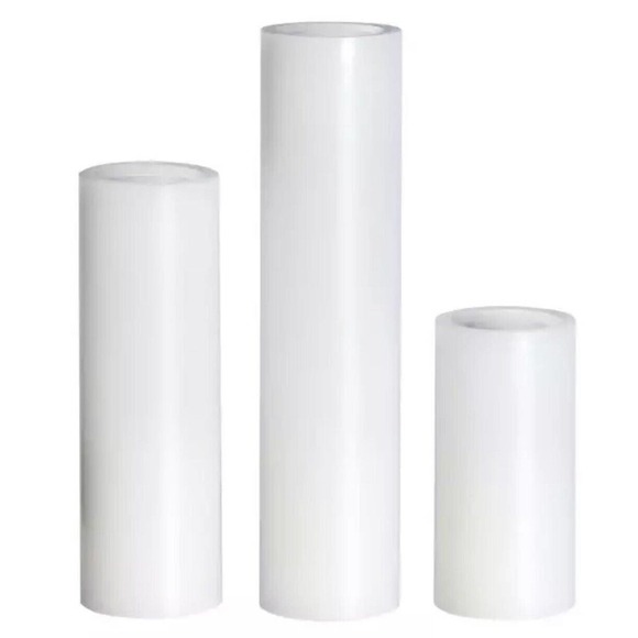 LED Flameless Candle 3 Pillar Set Vanilla Scented Wax Shell Warm Realist… - Picture 5 of 5